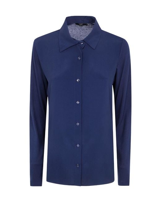 Seventy Blue Jersey Crepe Shirt