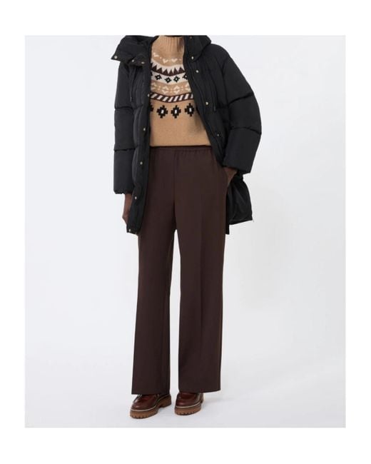 Weekend by Maxmara Brown Petra Elasticated Waistband Trousers
