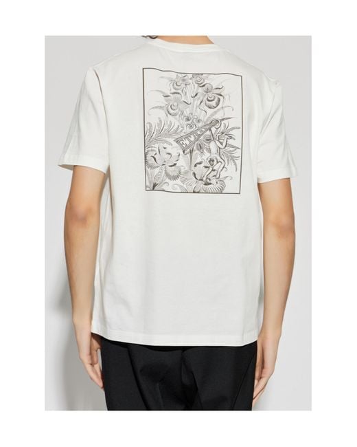 Etro White Pegaso Printed Crewneck T-Shirt for men