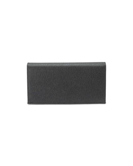Ferragamo Black Gancini-Embellished Bi-Fold Wallet for men