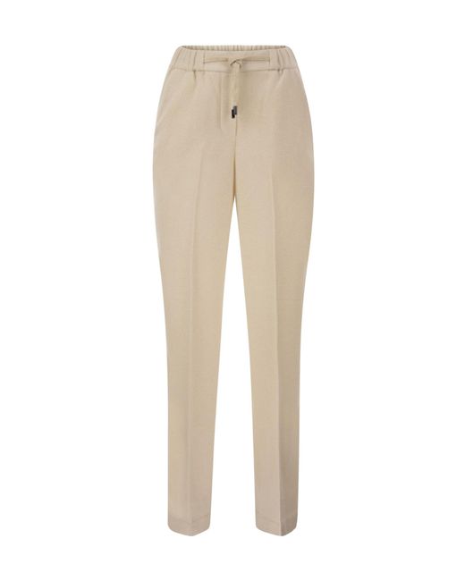Peserico Natural Elastic Waist Casual Pants