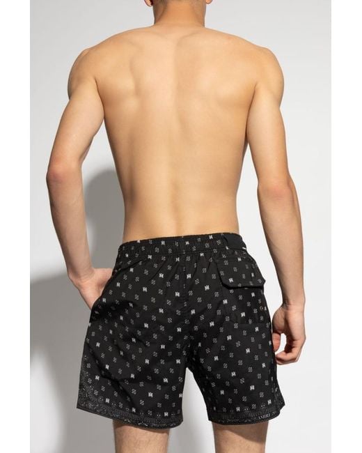 Amiri Black Ma Paisley Swim Shorts for men