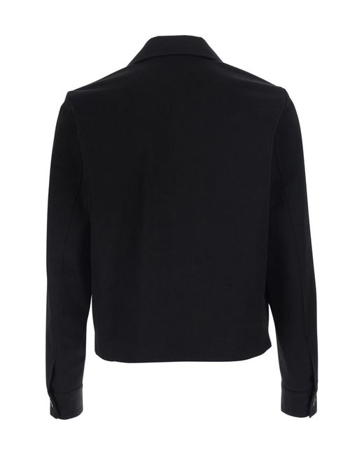 Amiri Black Logo Collar Buttoned Jacket for men