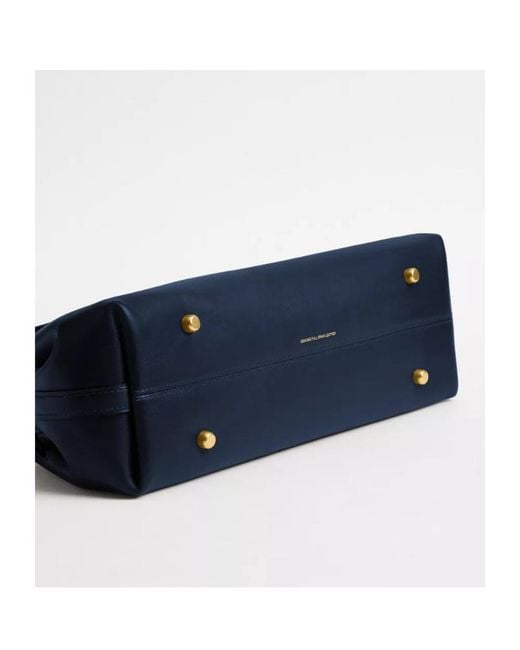 COACH Blue Empire 34 Logo Printed Shoulder Bag
