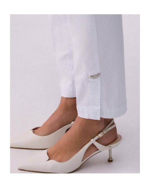 Liu Jo White Button Trousers
