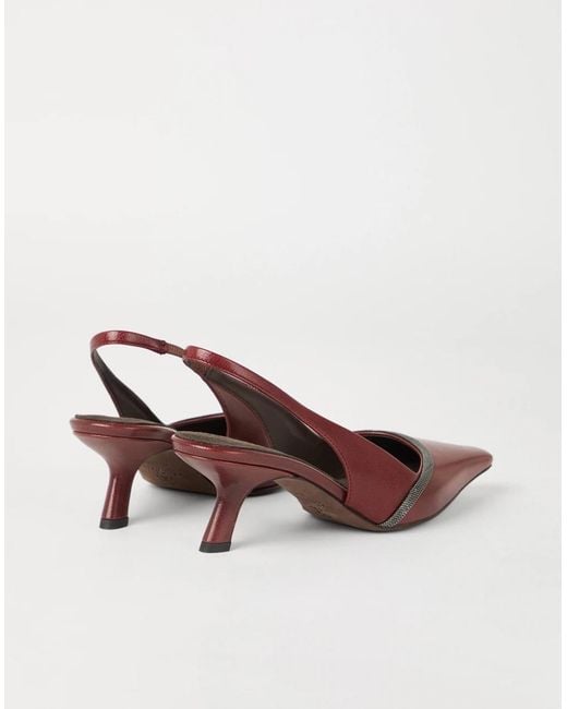Brunello Cucinelli Brown 55Mm City Slingback Pumps