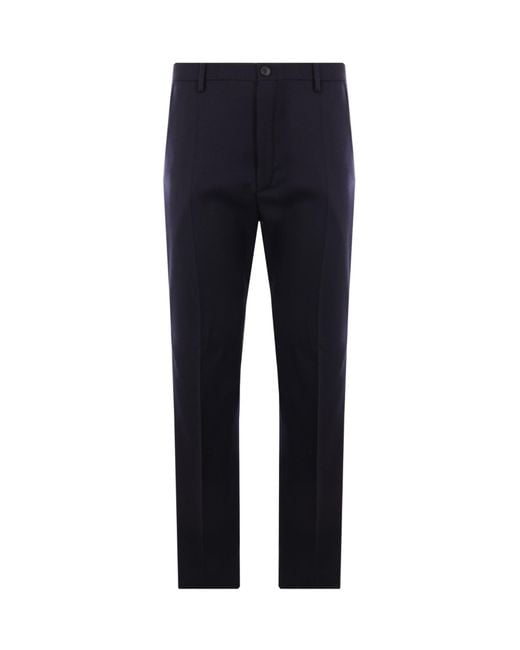 Incotex Blue Tapered Trousers for men