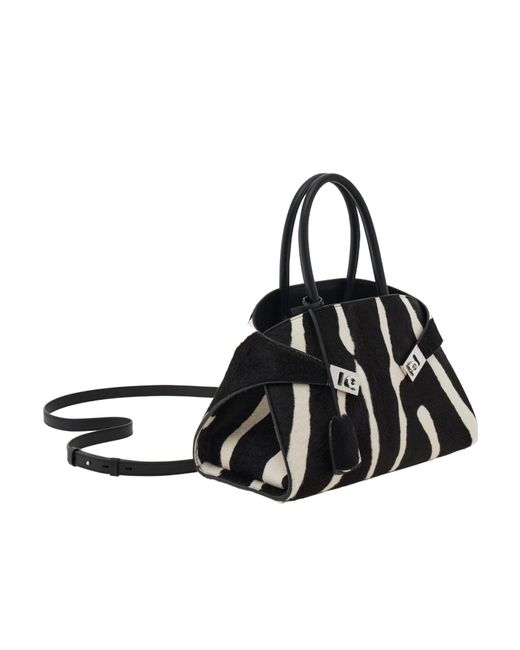 Ferragamo Black Ferragamo Hug Small Printed Tote Bag