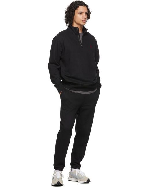 Polo Ralph Lauren Black Polo Pony Tapered Track Pants for men