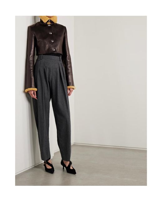 Khaite Black Jodie Shearling-Trim Button Jacket