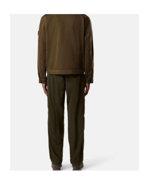 Stone Island Green Loose-Fit Cargo Trousers With Snap Pockets for men
