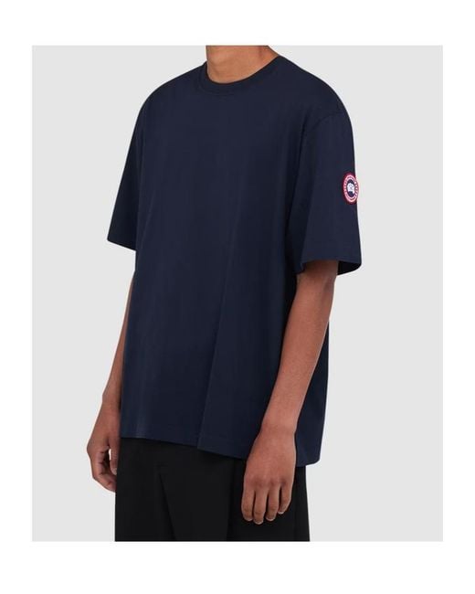 Canada Goose Blue Nova Logo Patch T-Shirt for men