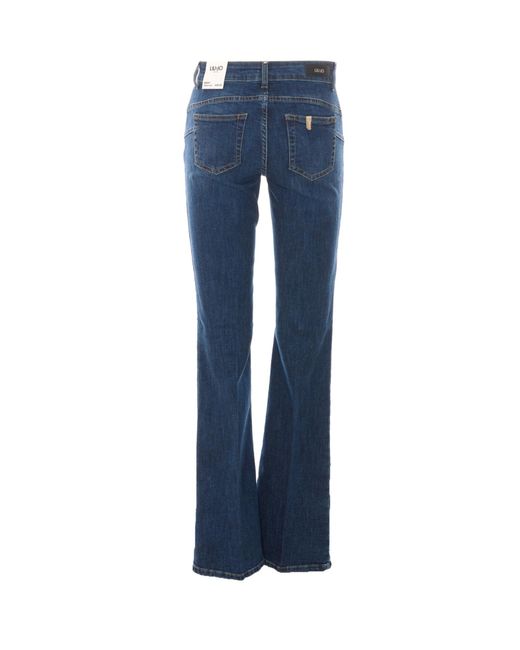 Liu Jo Blue Logo-Patch Skinny Jeans