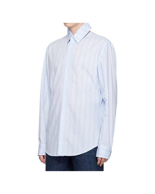 Jean Paul Gaultier Blue Pinstriped Collar Shirt for men