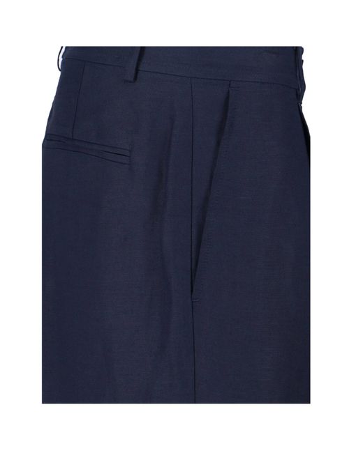 Ralph Lauren Blue Linen-Viscose Blend Trousers