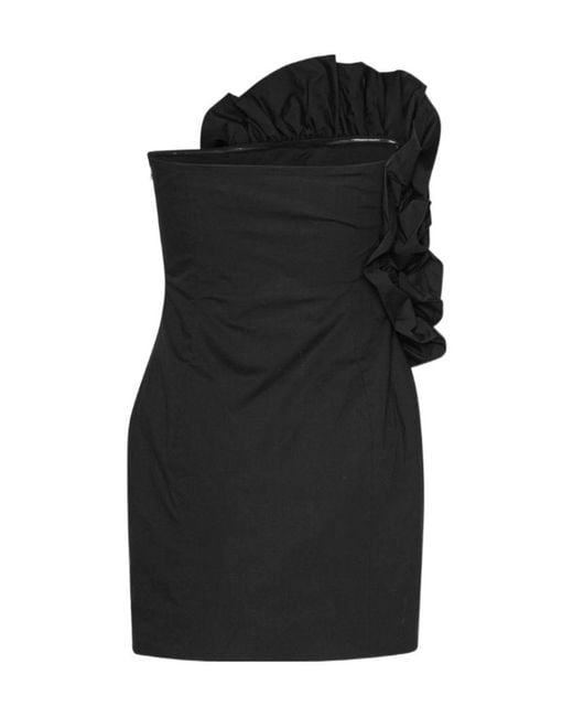ROTATE BIRGER CHRISTENSEN Black Floral Accent Mini Dress