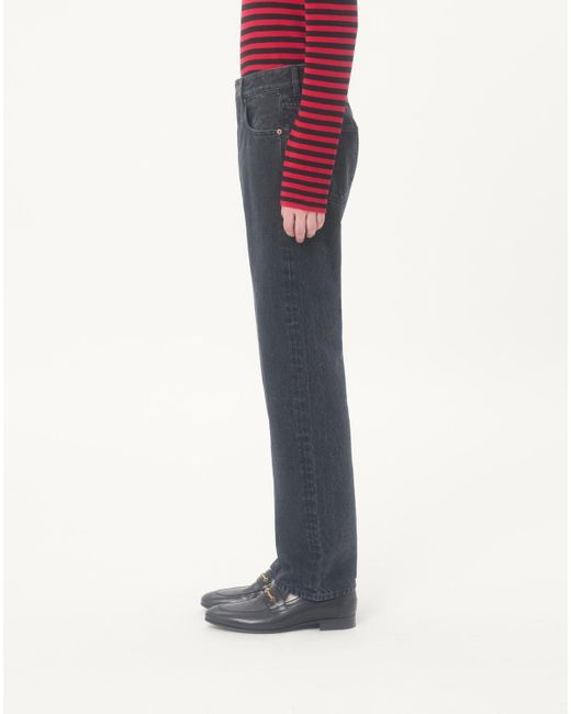 Valentino Gray Logo Patch Regular Fit Jeans for men