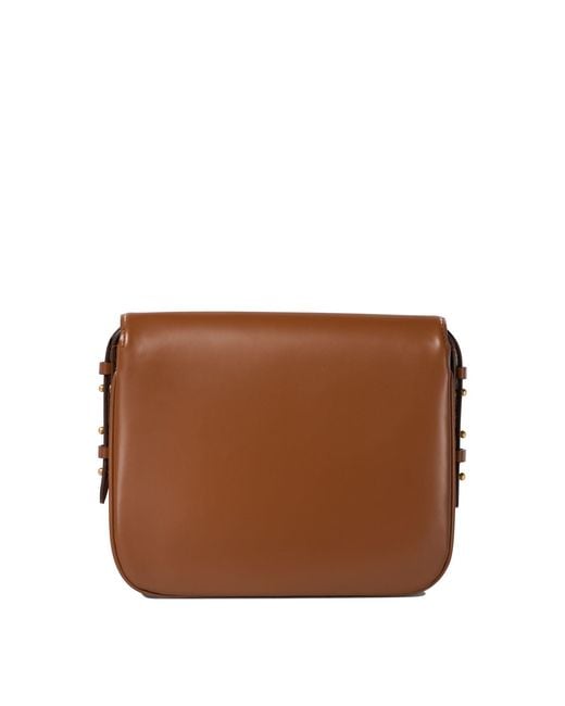 Soeur Brown Flap Front Crossbody Bag