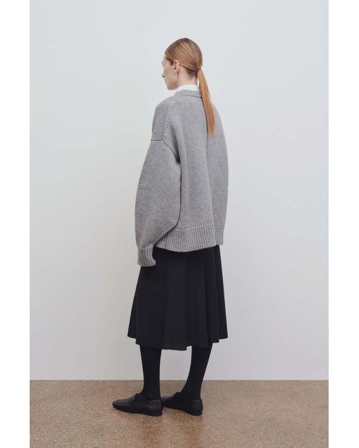 The Row Black Pleated Midi Skirt