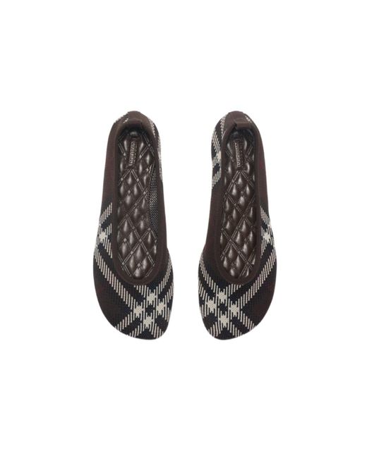 Burberry Multicolor Checked Knitted Slip-On Ballerina Shoes