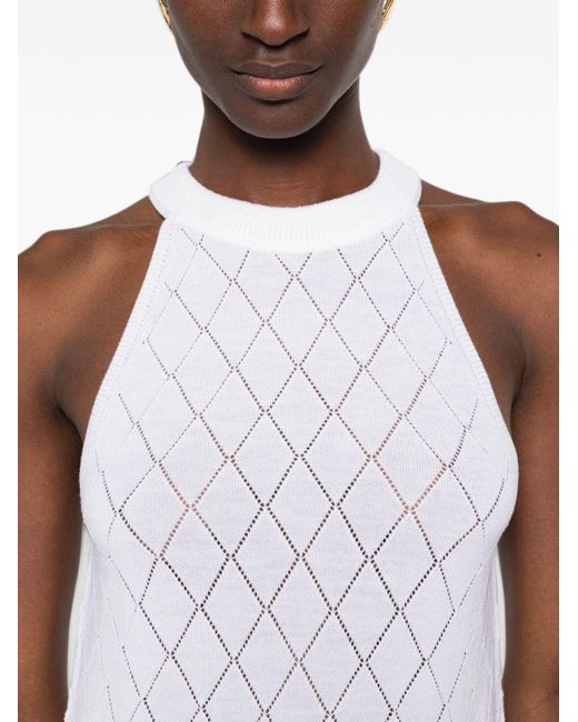 Balmain White Sleeveless Tank Top