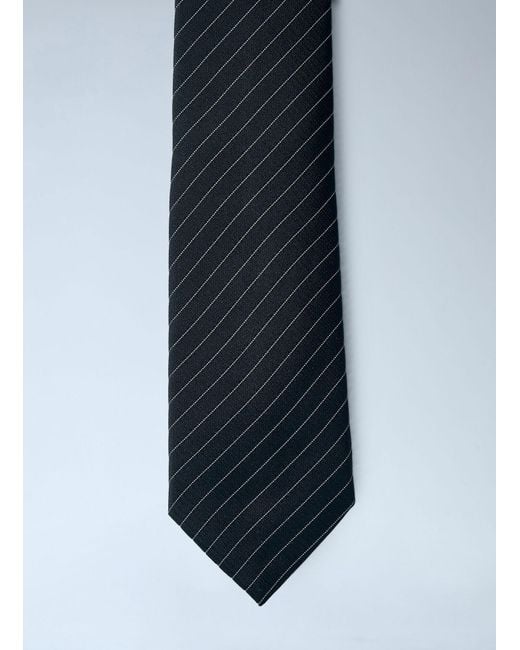 Saint Laurent White Striped Tie for men
