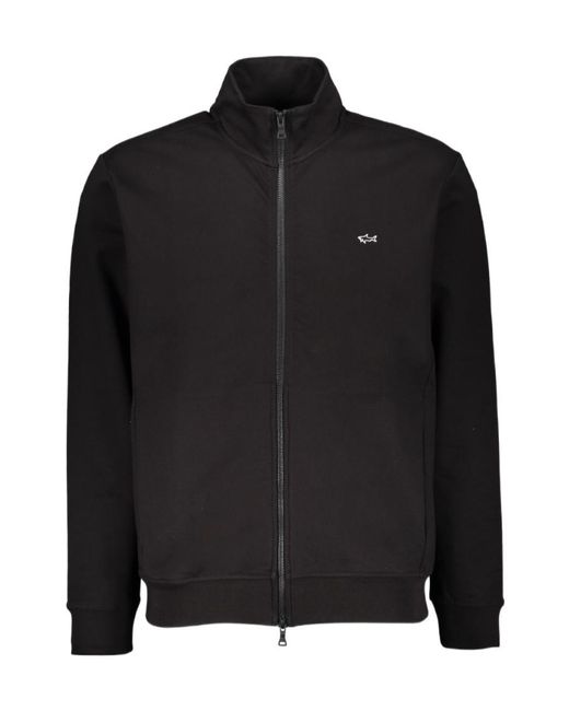 Paul & Shark Black Zip Logo Sweatshirt for men