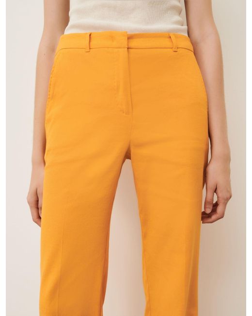 Marella Yellow High-Waisted Micro-Hair Casual Pants