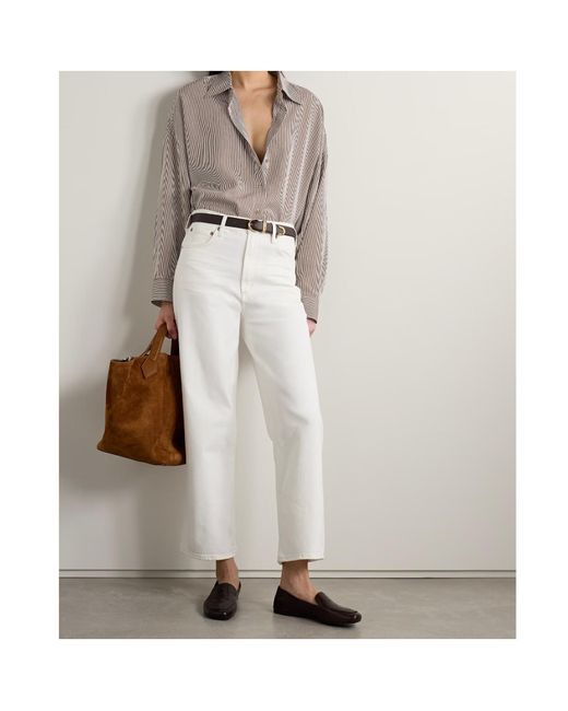 Agolde Gray Striped Button-Down Shirt
