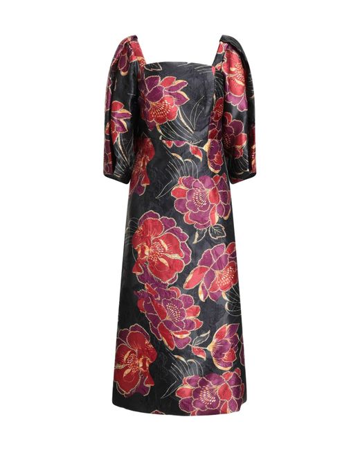 Farm Rio Red Square Neck Dress