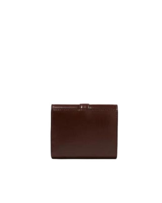 Stella McCartney Brown Padlock Flap Wallet