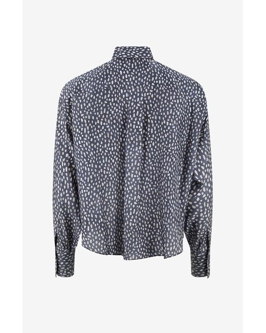 Brunello Cucinelli Blue Long-Sleeved Shirt