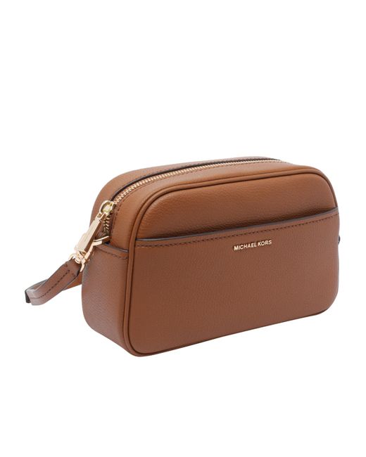Michael Kors Brown Zip-Closure Logo-Detail Shoulder Bag