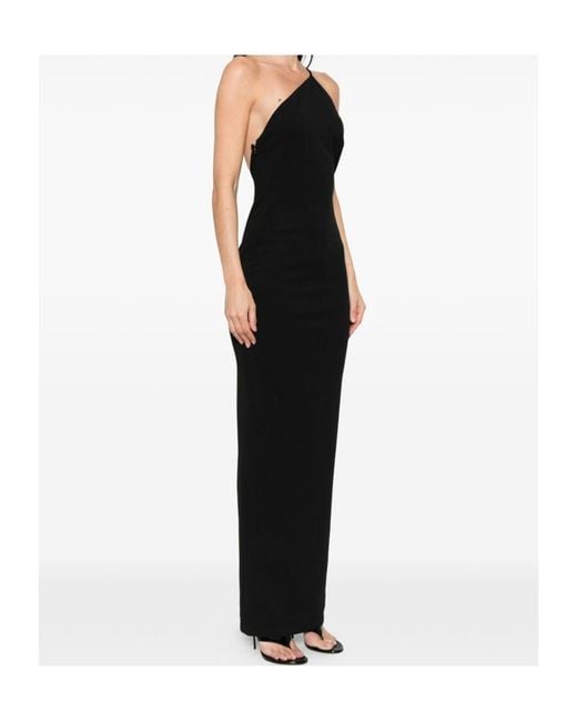 Solace London Black London Alexandra One-Shoulder Dress