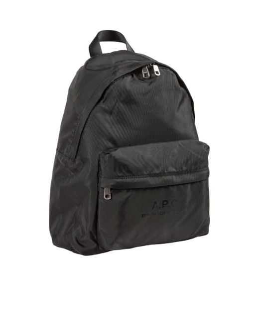 A.P.C. Black Backstage Small Logo Backpack for men