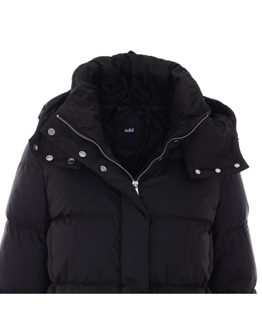 Add Blue Amadeus Hooded Puffer Coat