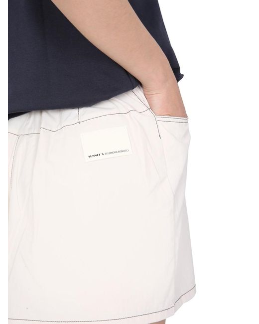 Sunnei Blue Logo Patch Shorts