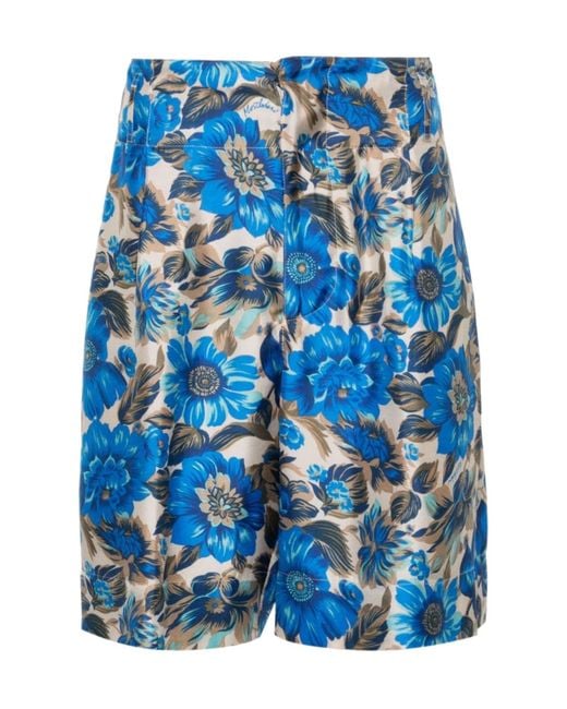 Moschino Blue Floral Pattern Shorts for men