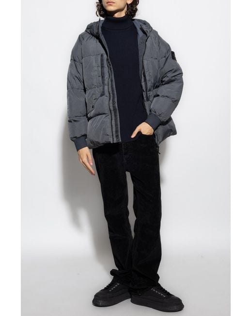 Stone Island Gray Compass-Patch Puffer Jacket for men