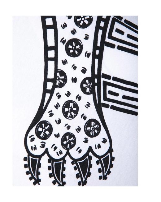 Valentino White Tiger Claw Printed T-Shirt