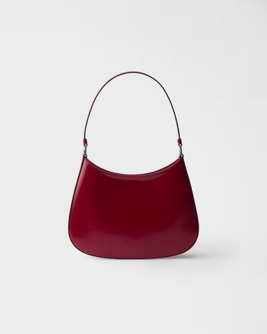 Prada Red Cleo Brushed Leather Shoulder Bag