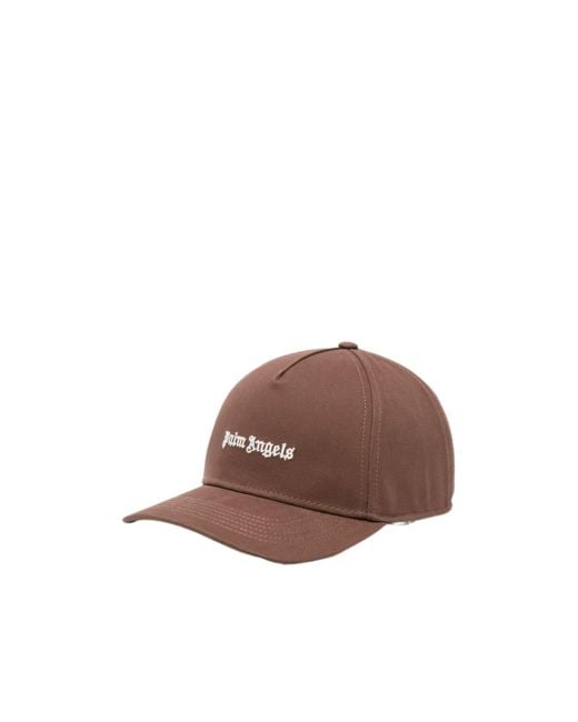 Palm Angels Brown Embroidered Hat for men