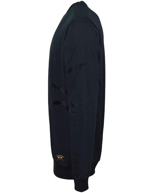 Paul & Shark Blue Round-Necked Logo Sweater for men
