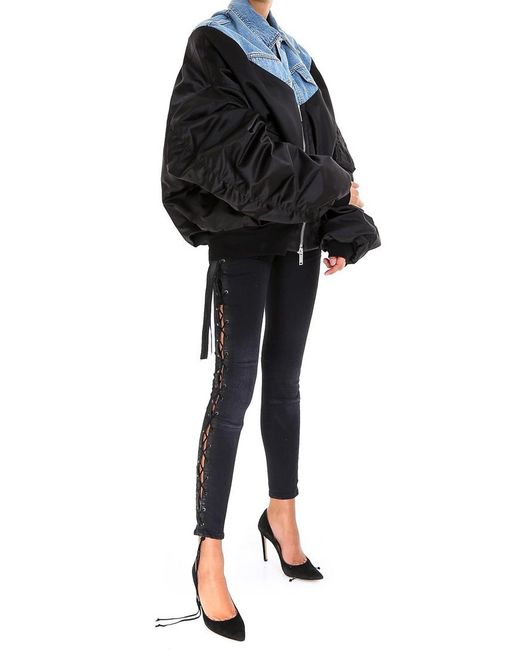 Unravel Project Black Side-Laced Jeans