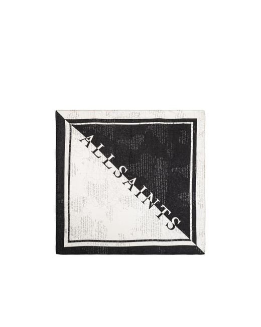 AllSaints Black Pattern Scarf