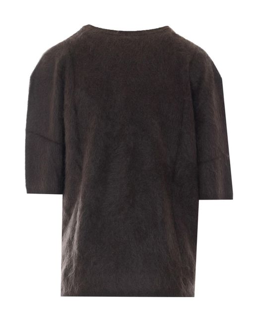 Lisa Yang Black Brushed Crew-Neck T-Shirt