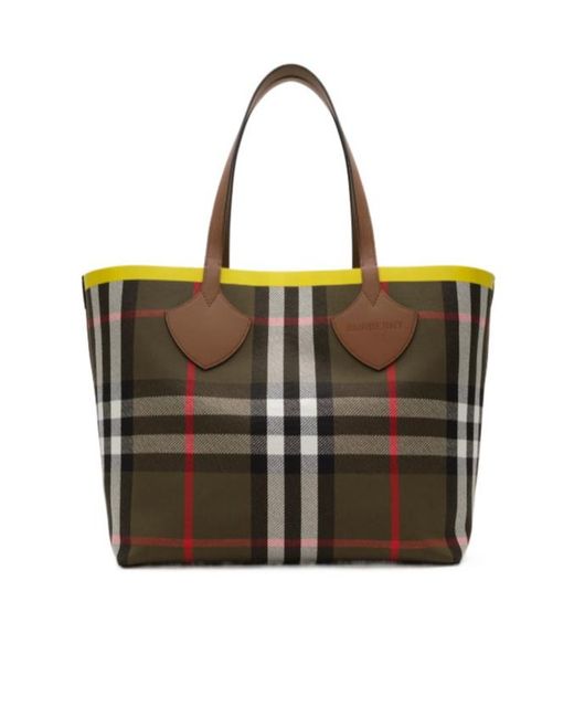 Burberry Black Large Check Tote