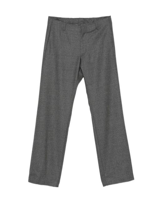 MM6 by Maison Margiela Gray Raw-Edge Tailored Trousers for men