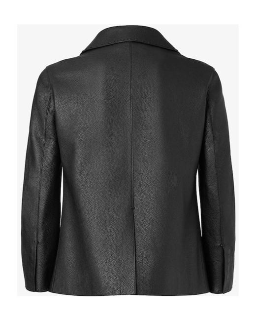 Fendi Black Deerskin Selleria Jacket