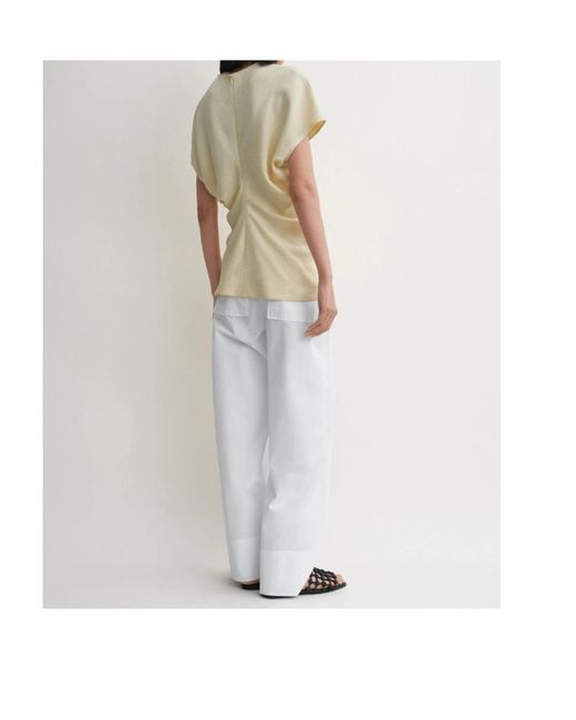 Totême Natural Gathered Short-Sleeve Top